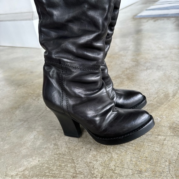 Haider Ackermann Fall/Winter 2009 Black Leather Over The Knee Boots Size 36 - Picture 13 of 17